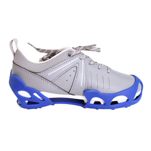 Cleat Feet in blue shown on a soccer cleat